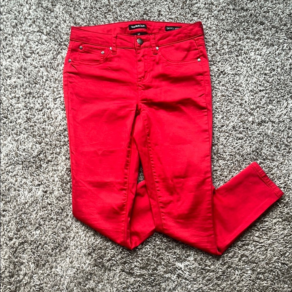 Red Skinny Jeans Stretch Denim